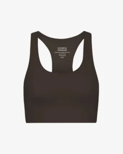 Active Cropped Bra - Coffee Brown
