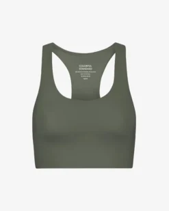 Active Cropped Bra - Dusty Olive