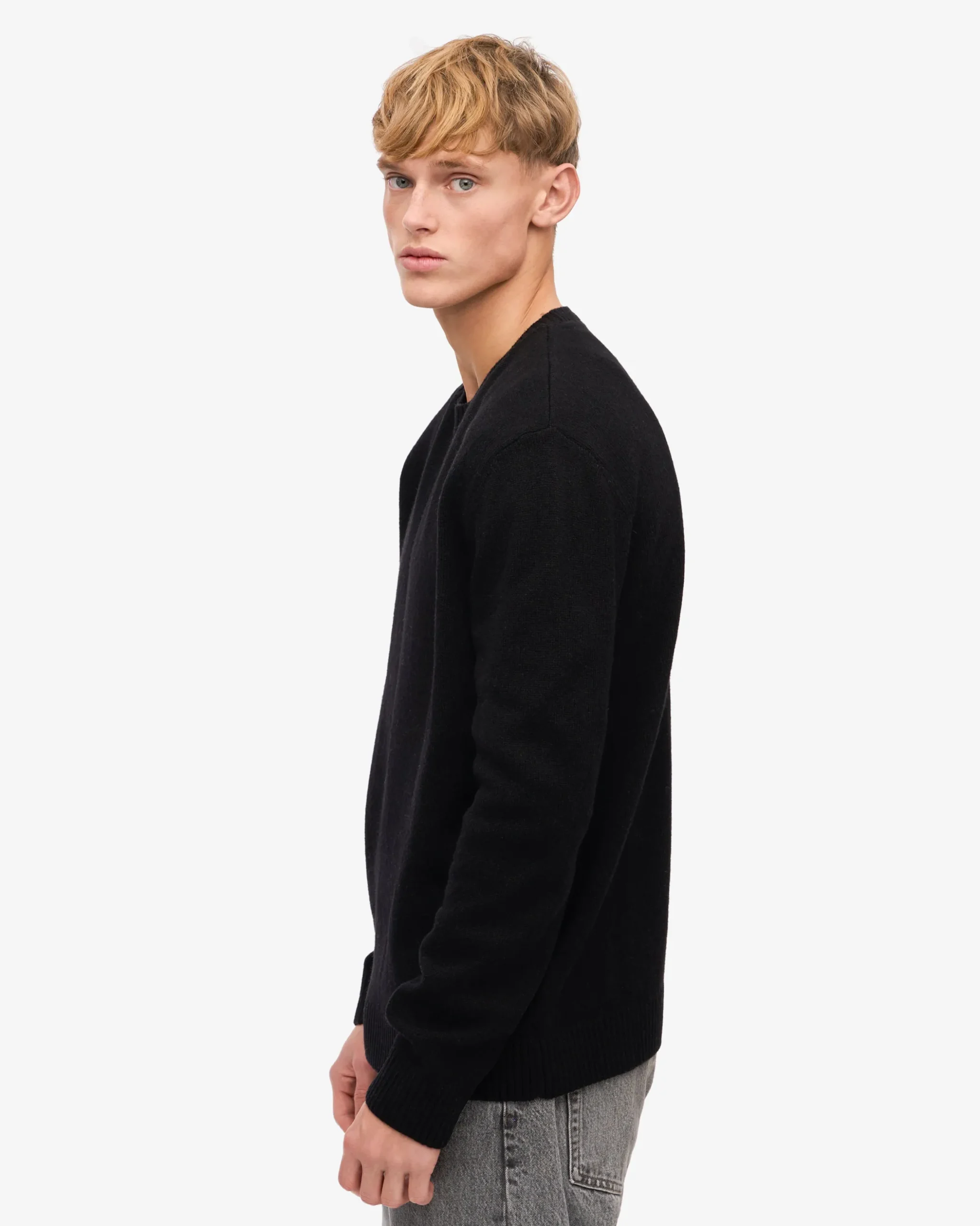 Classic Merino Wool Crew - Deep Black
