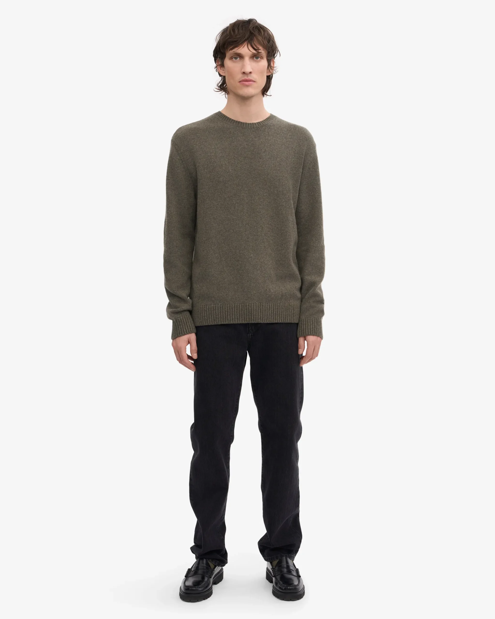 Classic Merino Wool Crew - Dusty Olive