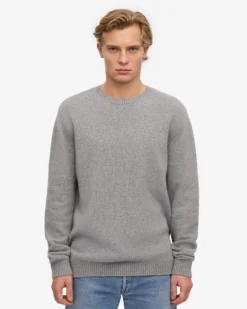 Classic Merino Wool Crew - Heather Grey