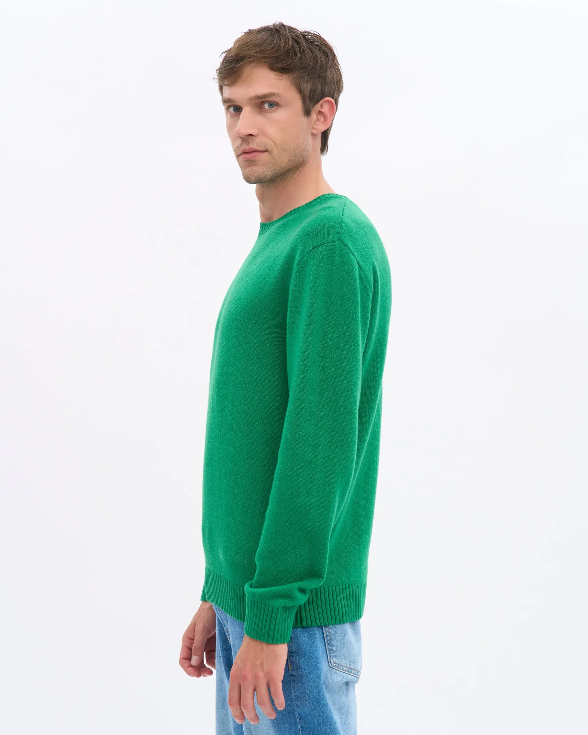 Classic Merino Wool Crew - Kelly Green