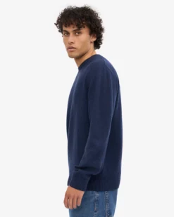 Classic Merino Wool Crew - Marine Blue