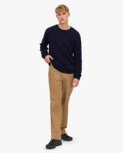 Classic Merino Wool Crew - Navy Blue