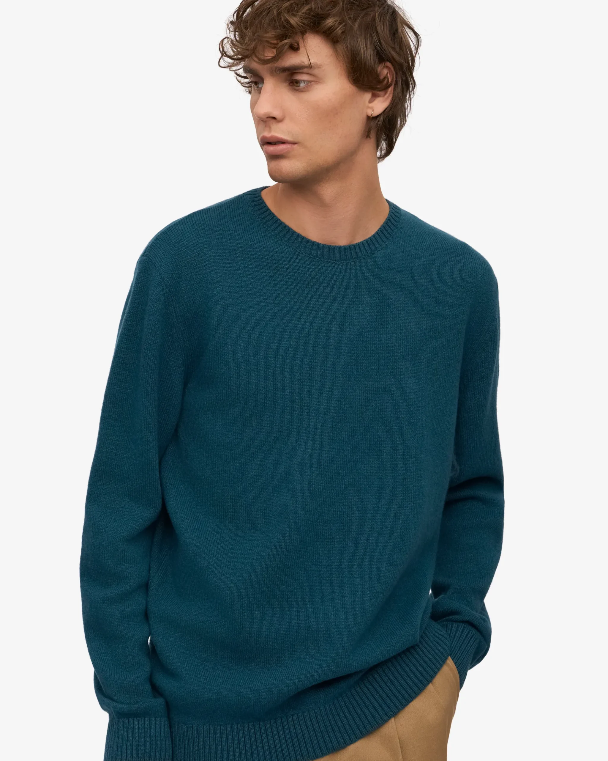 Classic Merino Wool Crew - Ocean Green