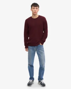 Classic Merino Wool Crew - Oxblood Red