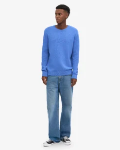 Classic Merino Wool Crew - Pacific Blue
