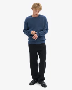 Classic Merino Wool Crew - Petrol Blue