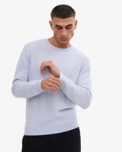 Classic Merino Wool Crew - Polar Blue