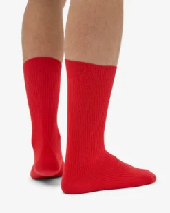 Classic Organic Sock - Red Tangerine