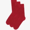 Classic Organic Sock - Scarlet Red (3-Pack)