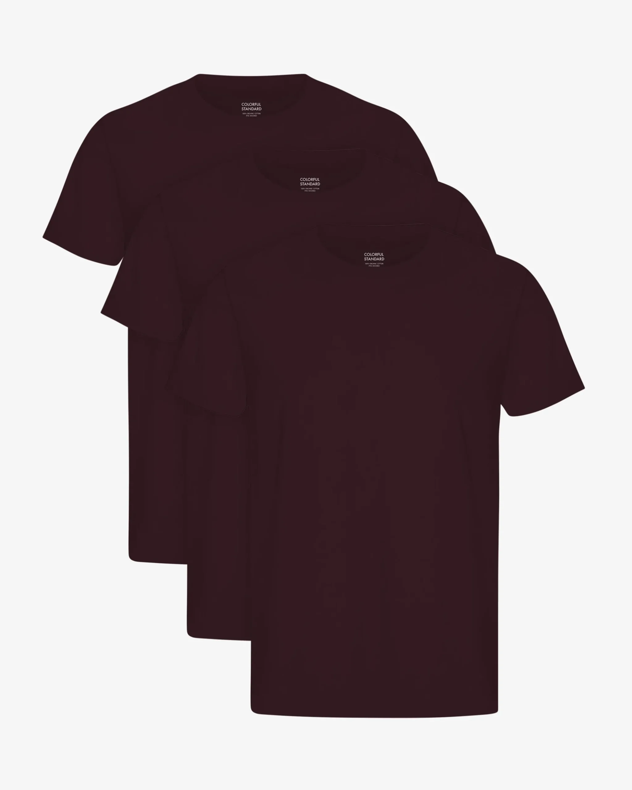 Classic Organic Tee - Oxblood Red (3-Pack)