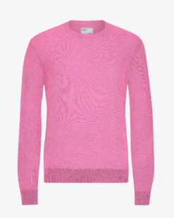 Light Merino Wool Crew - Bubblegum Pink