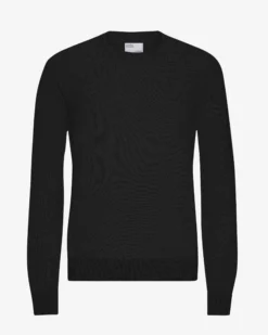 Light Merino Wool Crew - Deep Black