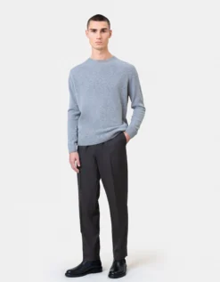 Light Merino Wool Crew - Emerald Green