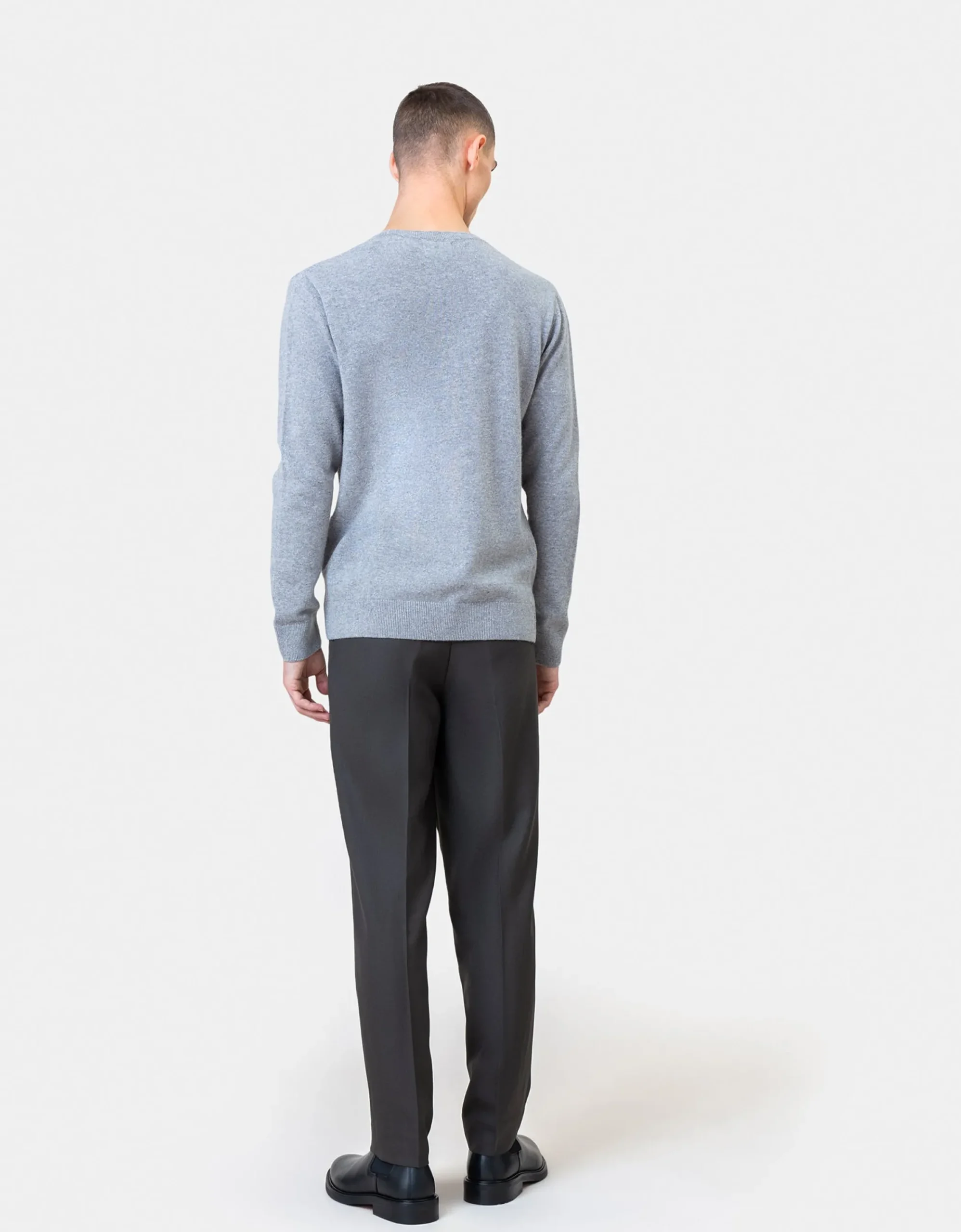 Light Merino Wool Crew - Faded Pink