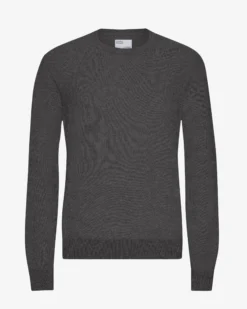 Light Merino Wool Crew - Lava Grey