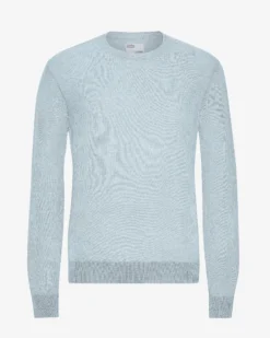 Light Merino Wool Crew - Polar Blue
