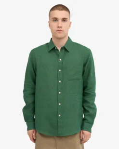 Linen Shirt - Emerald Green