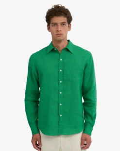 Linen Shirt - Kelly Green
