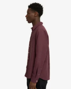 Linen Shirt - Oxblood Red