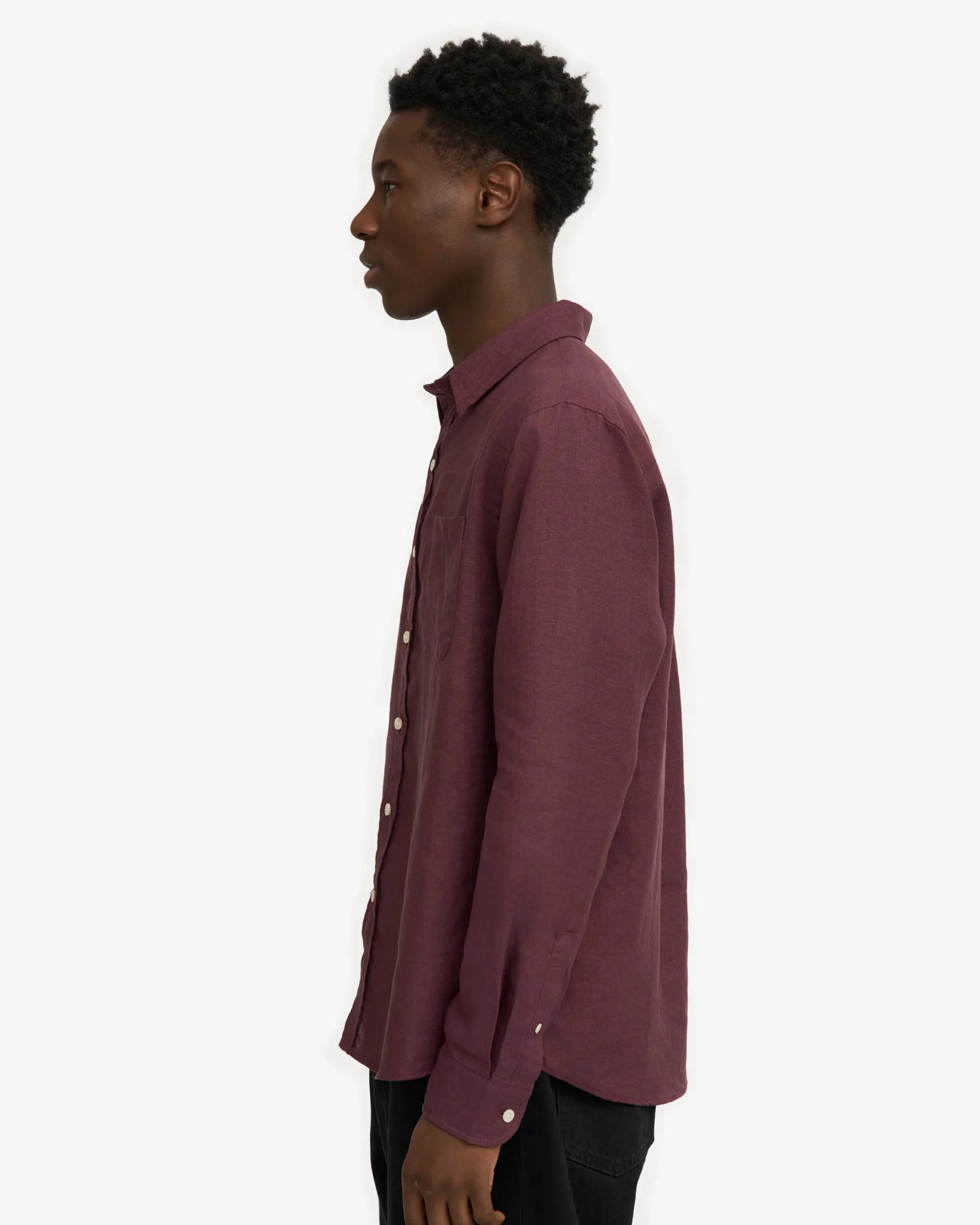 Linen Shirt - Oxblood Red
