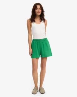 Linen Shorts - Kelly Green