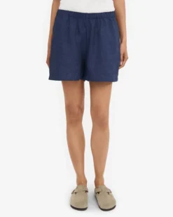 Linen Shorts - Marine Blue
