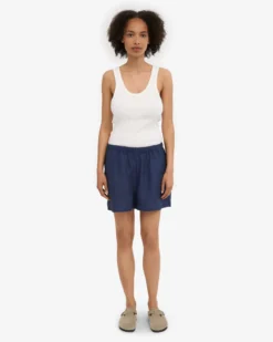 Linen Shorts - Marine Blue