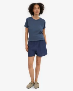 Linen Shorts - Marine Blue