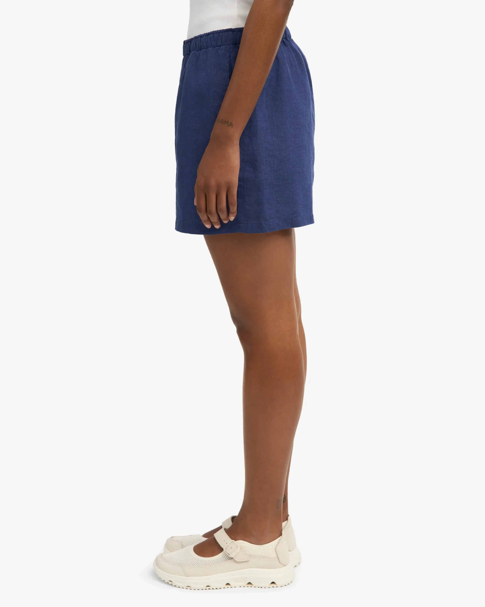 Linen Shorts - Navy Blue