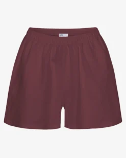Linen Shorts - Oxblood Red