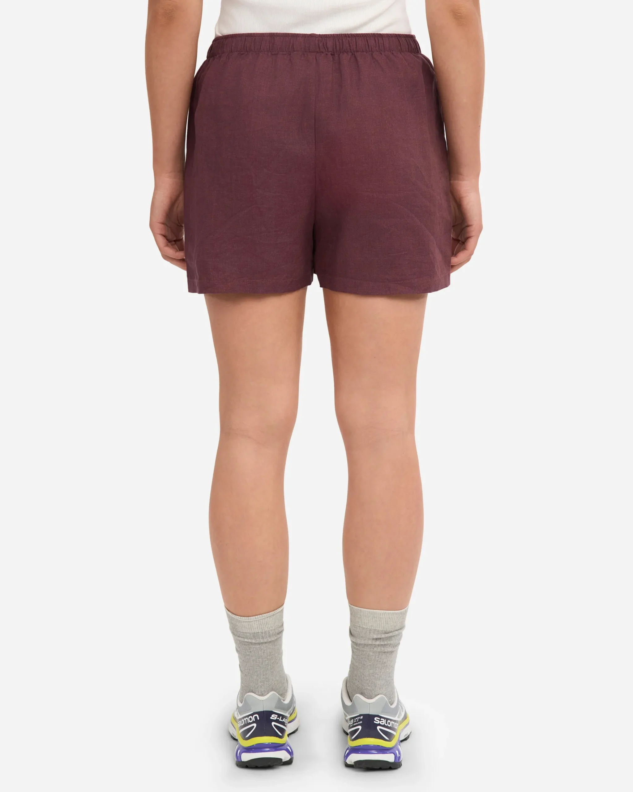 Linen Shorts - Oxblood Red