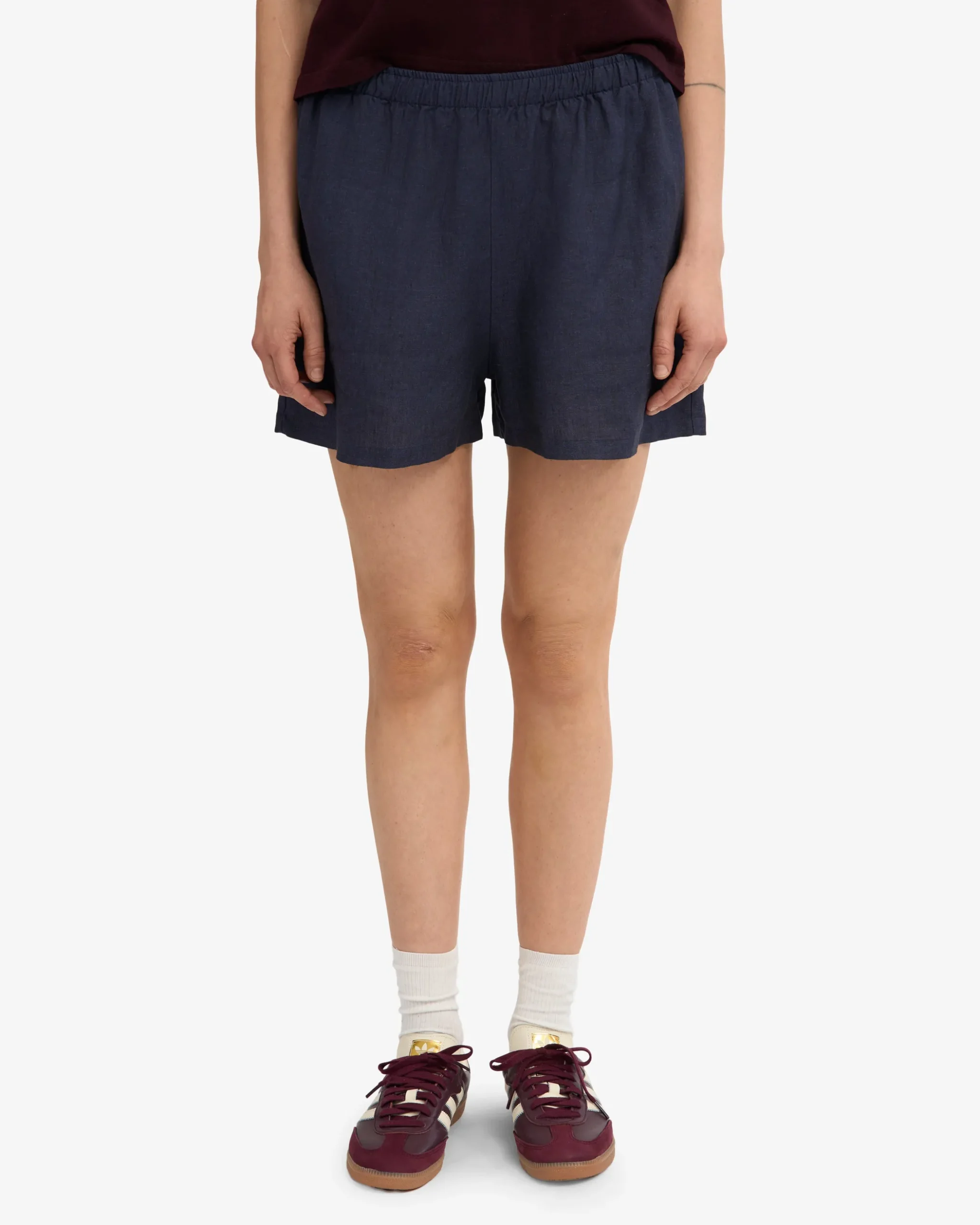 Linen Shorts - Petrol Blue