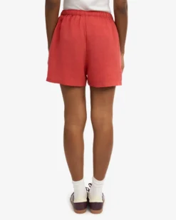 Linen Shorts - Red Tangerine