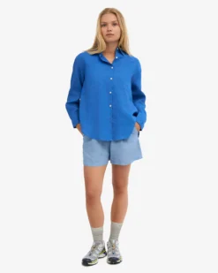 Linen Shorts - Seaside Blue