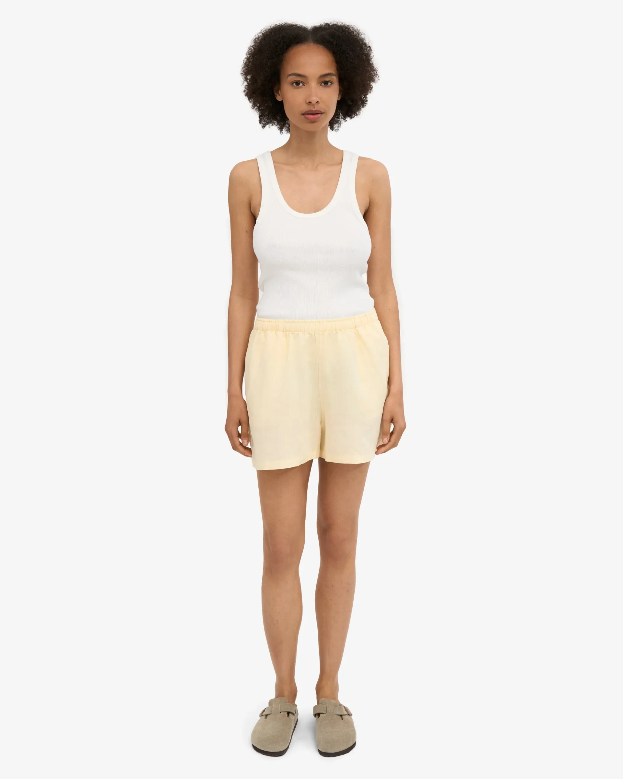 Linen Shorts - Soft Yellow