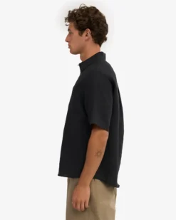 Linen SS Shirt - Deep Black