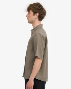 Linen SS Shirt - Dusty Olive