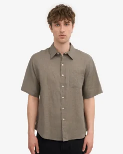 Linen SS Shirt - Dusty Olive