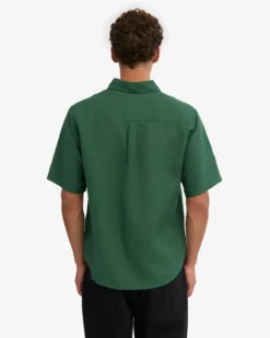 Linen SS Shirt - Emerald Green