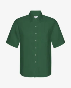 Linen SS Shirt - Emerald Green
