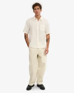 Linen SS Shirt - Ivory White