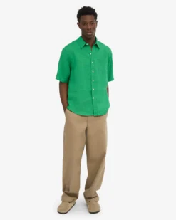 Linen SS Shirt - Kelly Green