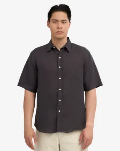 Linen SS Shirt - Lava Grey