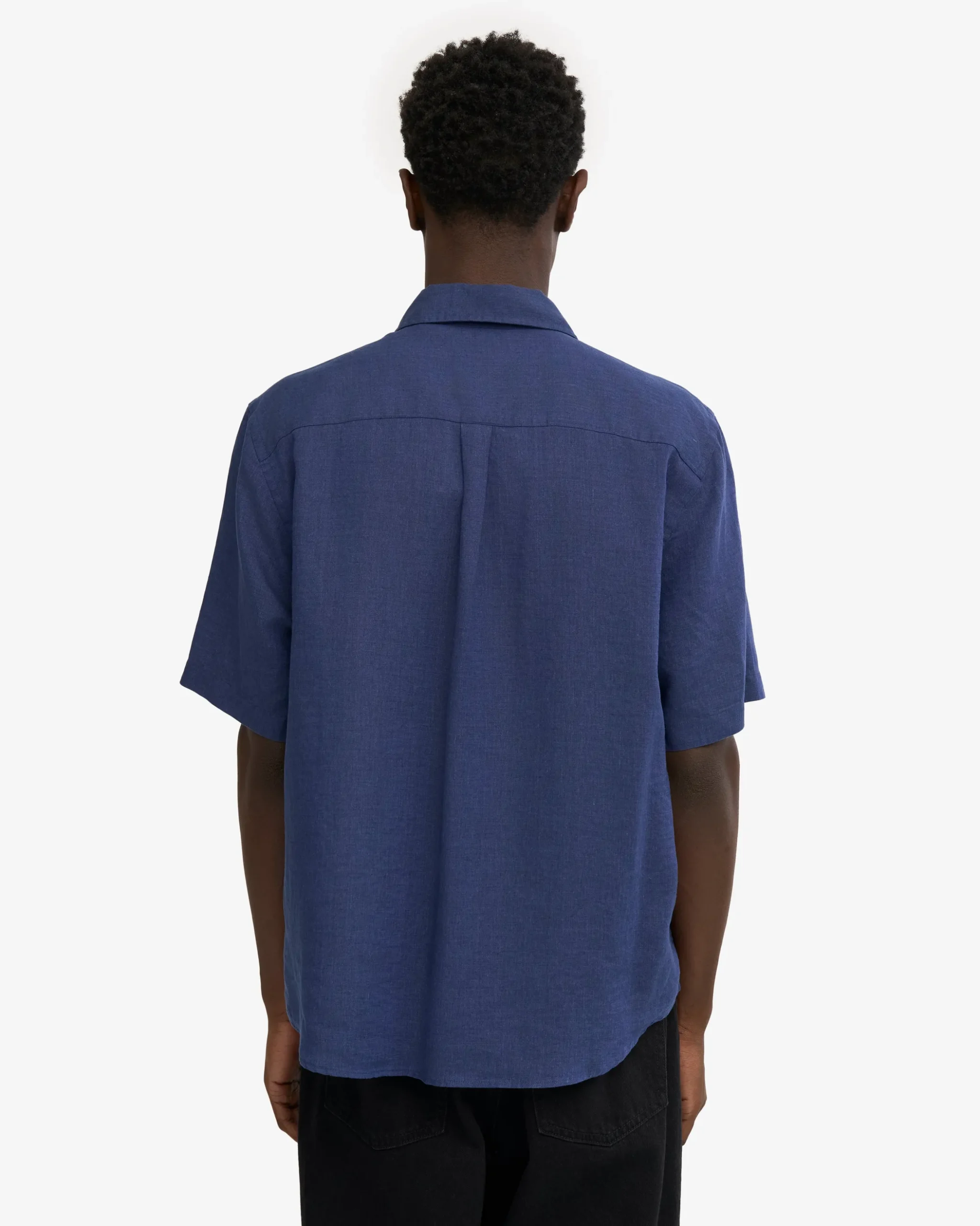 Linen SS Shirt - Marine Blue