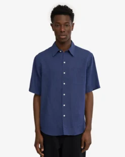 Linen SS Shirt - Marine Blue
