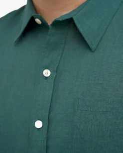 Linen SS Shirt - Ocean Green