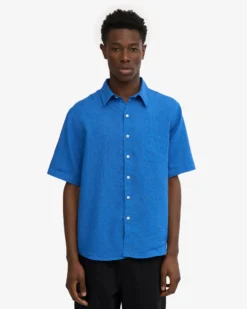 Linen SS Shirt - Pacific Blue