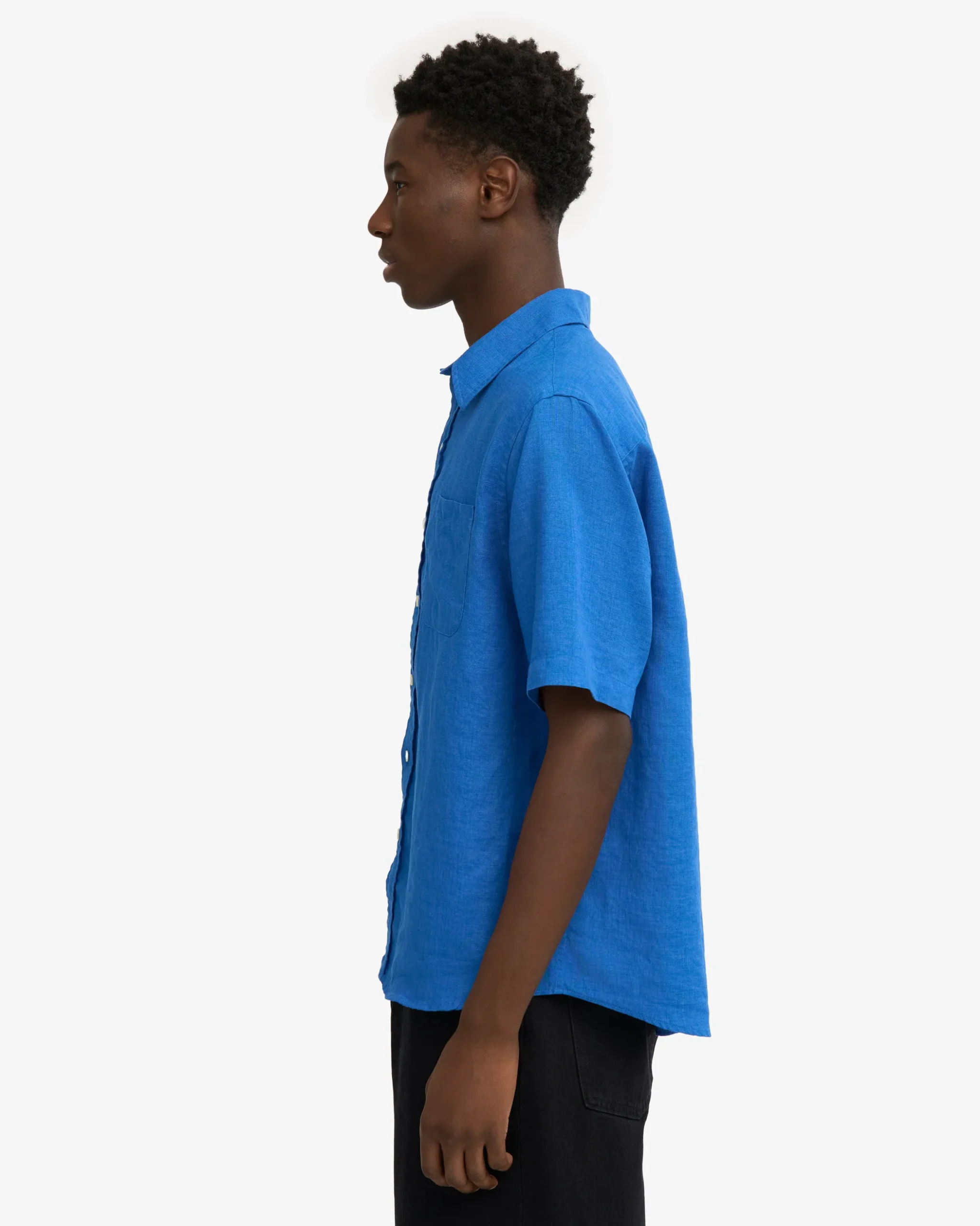 Linen SS Shirt - Pacific Blue